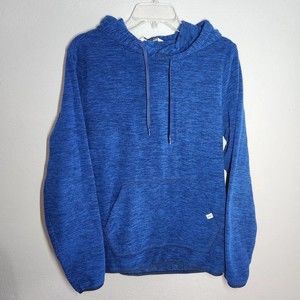 DSG Blue Fleece Pullover Hoodie Mens Sweatshirt Drawstring Hooded Size S